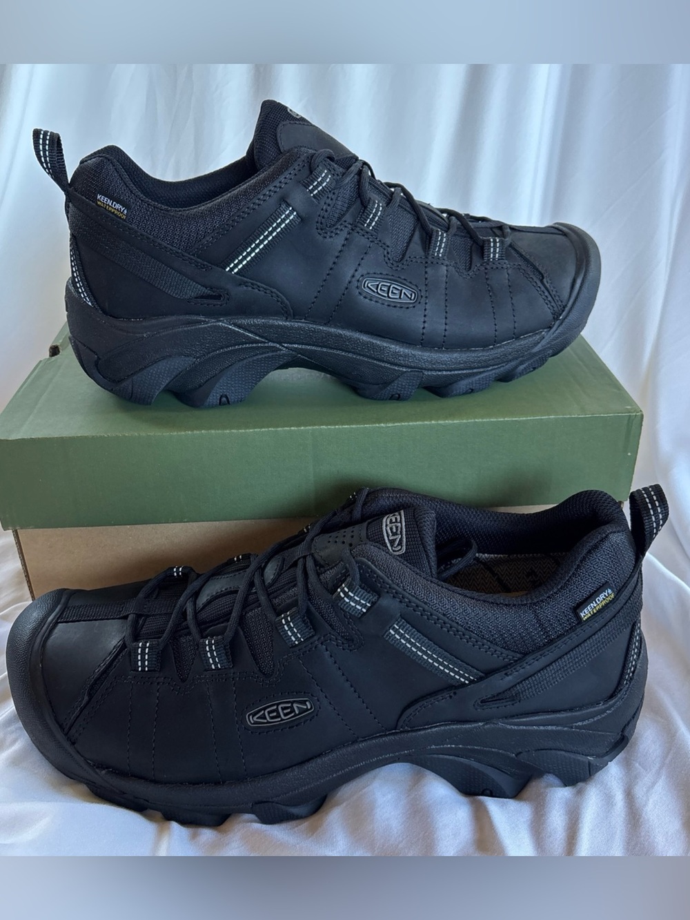 Keen Targhee II Mens 11 Wide Black/Black Waterproof Hiker